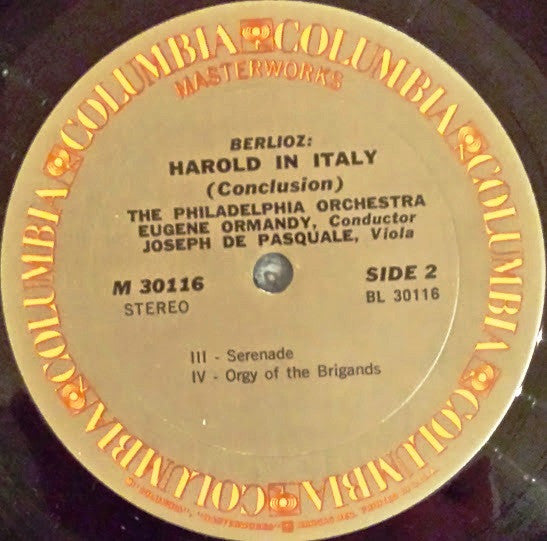 Hector Berlioz, Eugene Ormandy, The Philadelphia Orchestra, Joseph De Pasquale : Harold In Italy (LP, Album)
