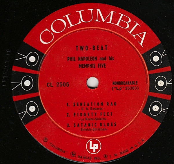 Phil Napoleon And His Memphis Five : Two-Beat (10", Album, Mono)