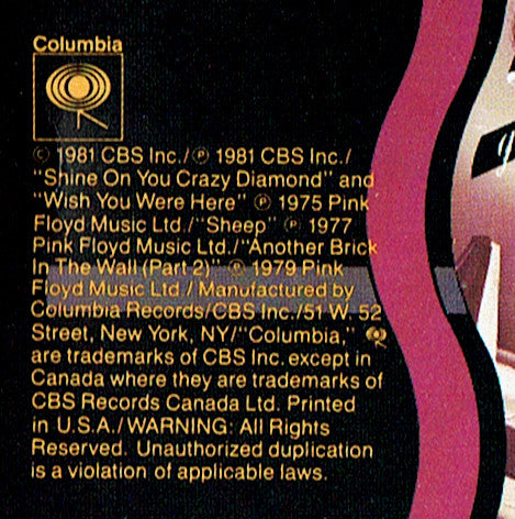 Pink Floyd : A Collection Of Great Dance Songs (CD, Comp, RE)