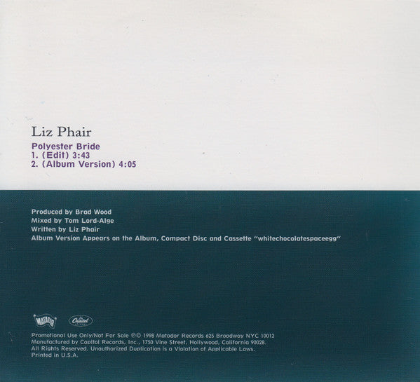 Liz Phair : Polyester Bride (CD, Single, Promo)