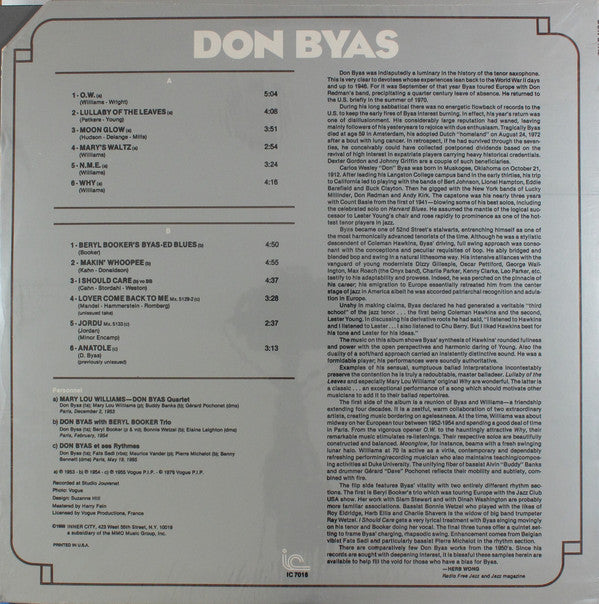 Don Byas : Don Byas (LP, Album, Comp)