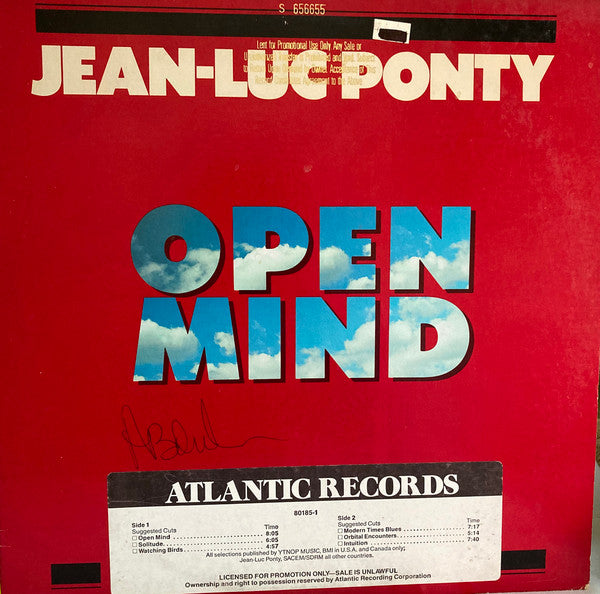 Jean-Luc Ponty : Open Mind (LP, Album, SP )