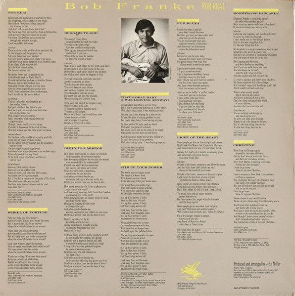 Bob Franke : For Real (LP)