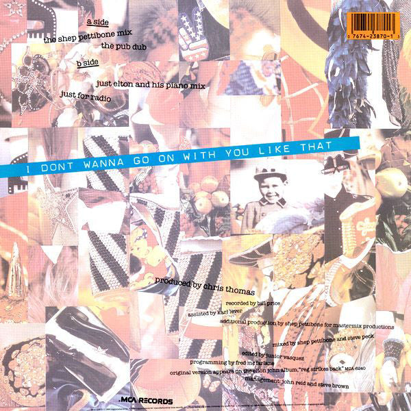 Elton John : I Don't Wanna Go On With You Like That (12", Single)