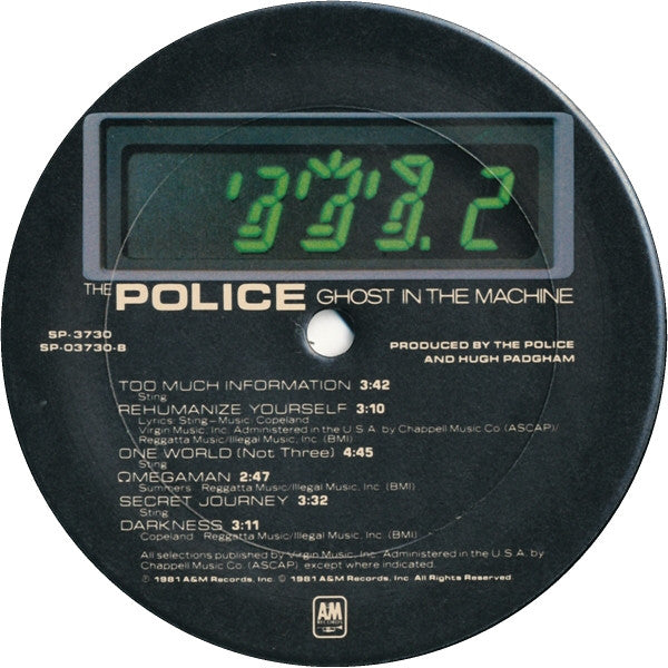 The Police : Ghost In The Machine (LP, Album, Eur)