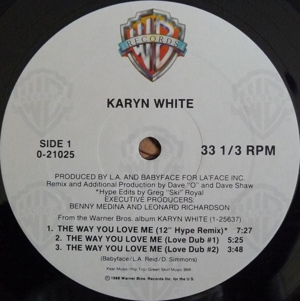 Karyn White : The Way You Love Me (12", Maxi, Gen)
