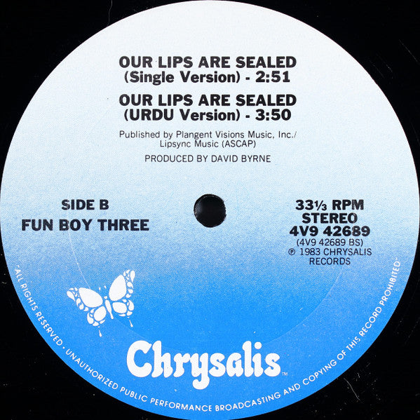 Fun Boy Three : Our Lips Are Sealed (Special Remix Version) (12")