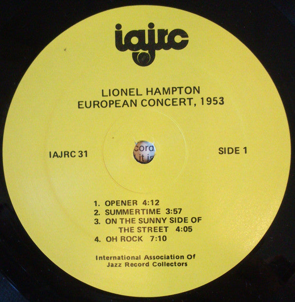 Lionel Hampton : European Concert, 1953 (LP, Album, Mono)