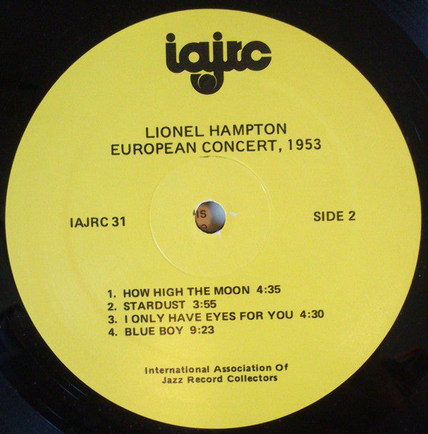 Lionel Hampton : European Concert, 1953 (LP, Album, Mono)