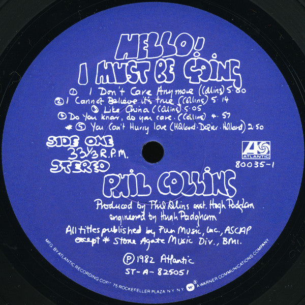 Phil Collins : Hello, I Must Be Going! (LP, Album, Spe)