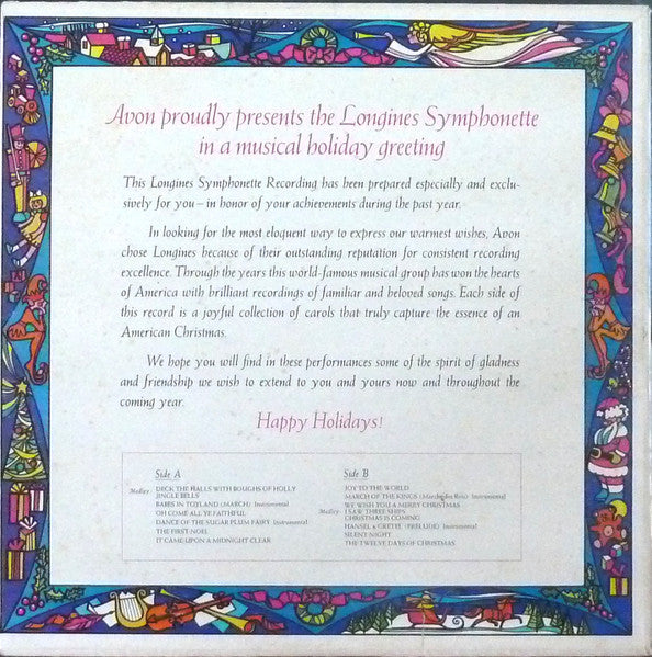 The Longines Symphonette : Avon Wishes You A Happy Holiday And A Joyous New Year (LP, Album)