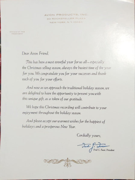 The Longines Symphonette : Avon Wishes You A Happy Holiday And A Joyous New Year (LP, Album)