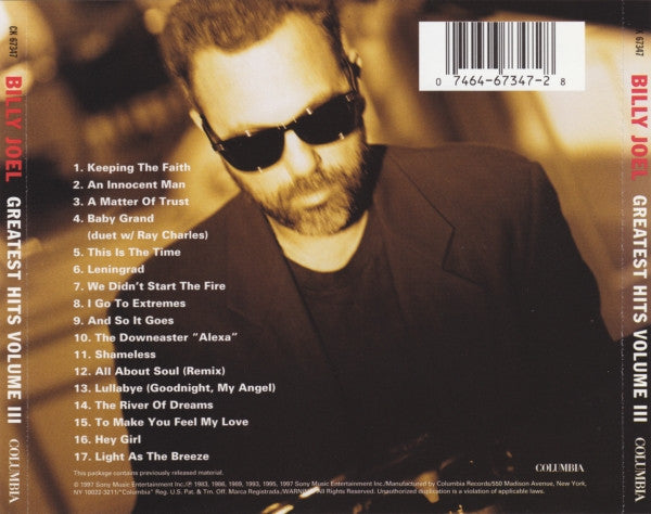 Billy Joel : Greatest Hits Volume III (CD, Comp, Son)