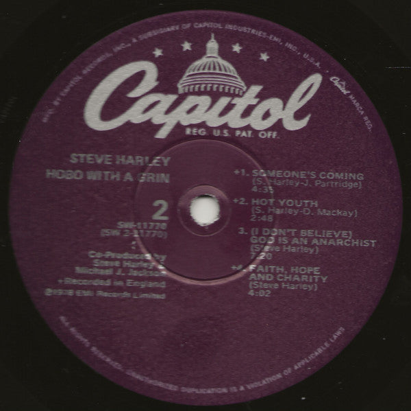 Steve Harley : Hobo With A Grin (LP, Album, Win)