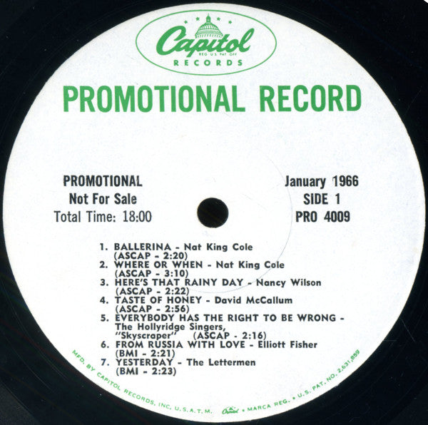 Various : Capitol Pops! Great New Releases From The Sound 'Capitol' Of The World (LP, Album, Promo)