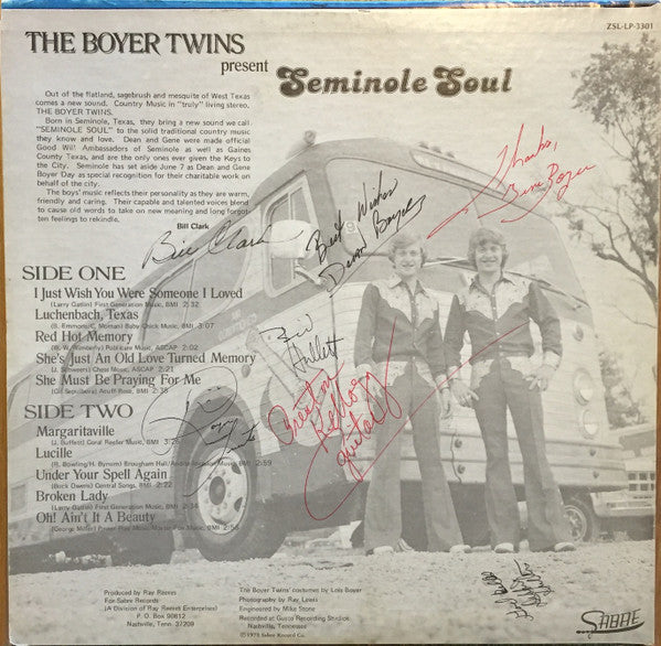 Boyer Twins : Seminole Soul (LP)
