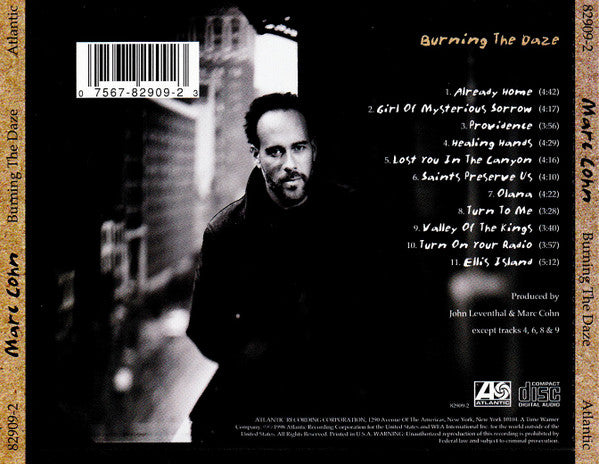 Marc Cohn : Burning The Daze (CD, Album)