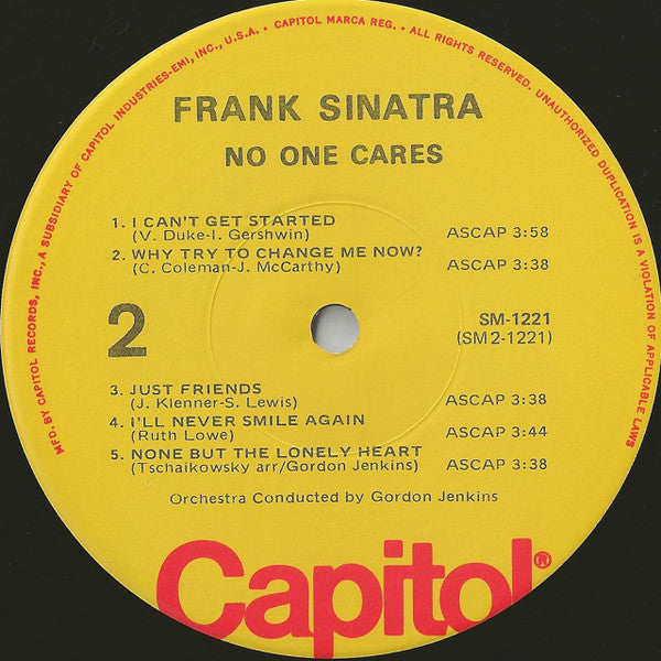 Frank Sinatra : No One Cares (LP, Album, RE)
