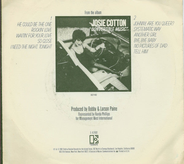 Josie Cotton : He Could Be The One (7", Mono, Promo)