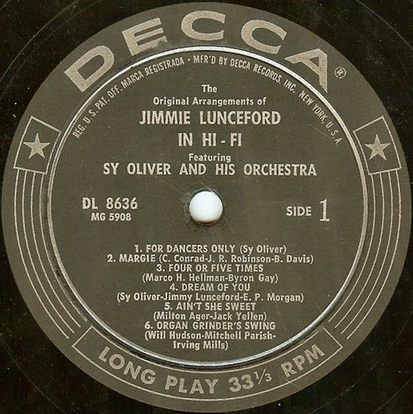 Sy Oliver And His Orchestra : The Original Arrangements Of Jimmie Lunceford (LP, Album)