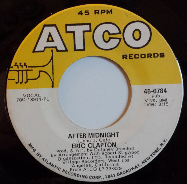 Eric Clapton : After Midnight (7", Single, Mono, PL )