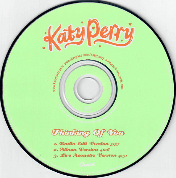 Katy Perry : Thinking Of You (CD, Single, Promo, Jew)