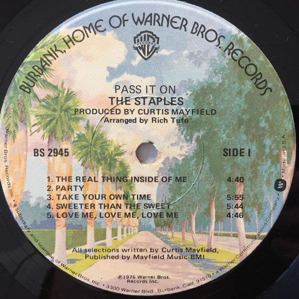 The Staples : Pass It On (LP, Album, Win)