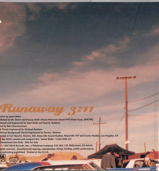 Jamie Blake : Runaway (CD, Single, Promo, Car)