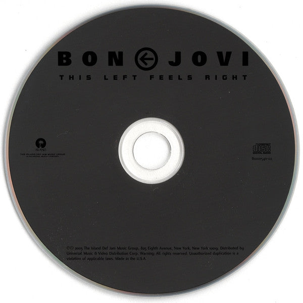 Bon Jovi : This Left Feels Right (CD, Album, Club)