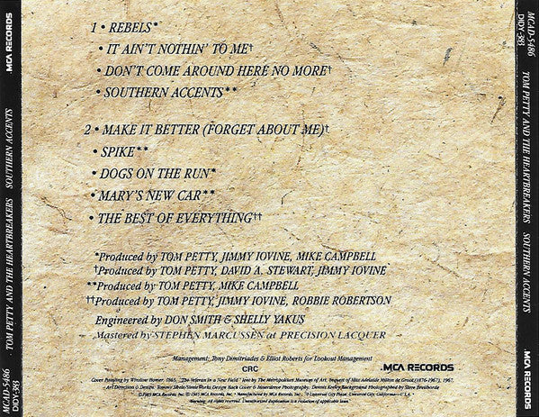 Tom Petty And The Heartbreakers : Southern Accents (CD, Album, Club, RE)