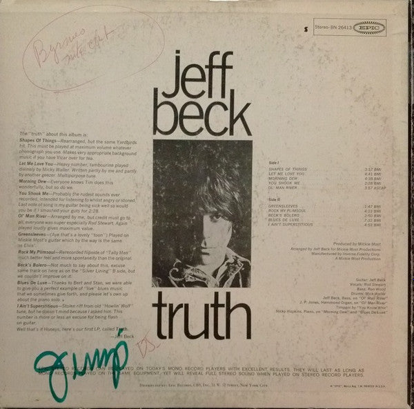 Jeff Beck : Truth (LP, Album, San)