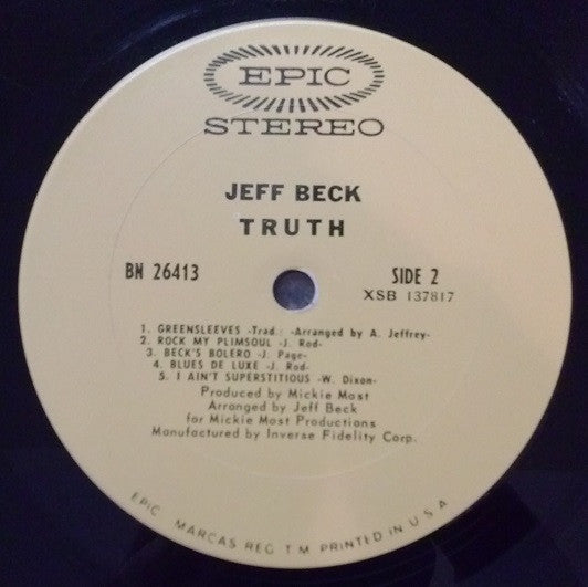 Jeff Beck : Truth (LP, Album, San)