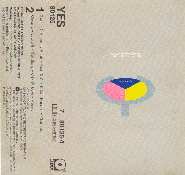 Yes : 90125 (Cass, Album, Dol)