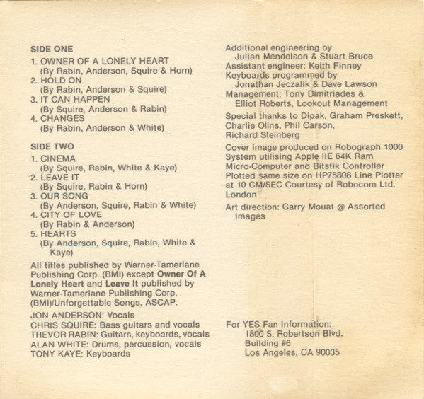 Yes : 90125 (Cass, Album, Dol)