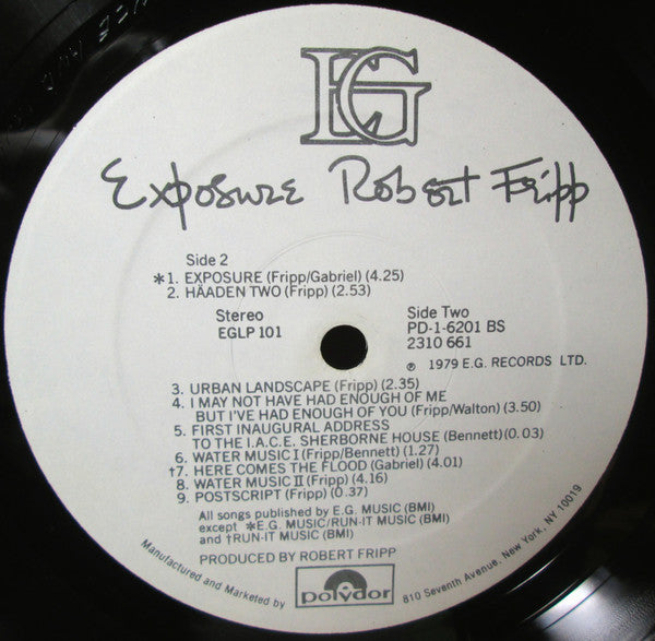 Robert Fripp : Exposure (LP, Album)