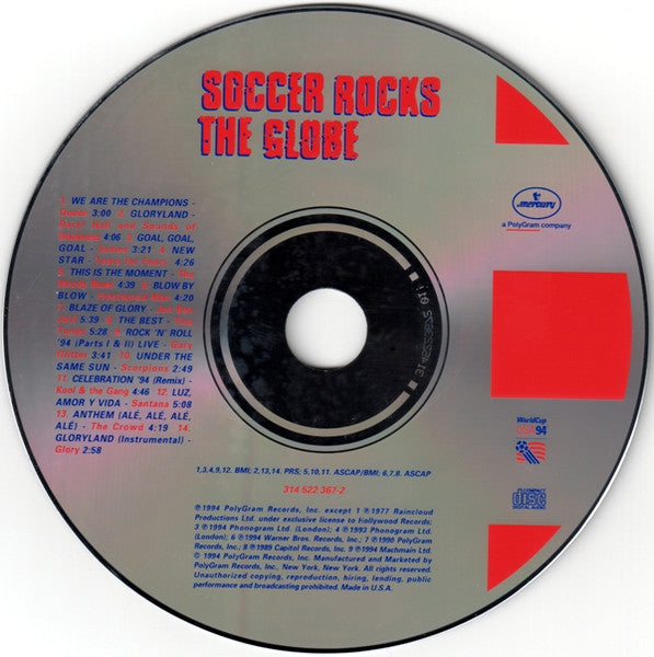 Various : Soccer Rocks The Globe (WorldCup USA 94) (CD, Comp)