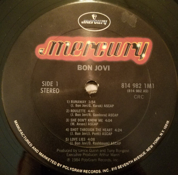 Bon Jovi : Bon Jovi (LP, Album, Club, CRC)