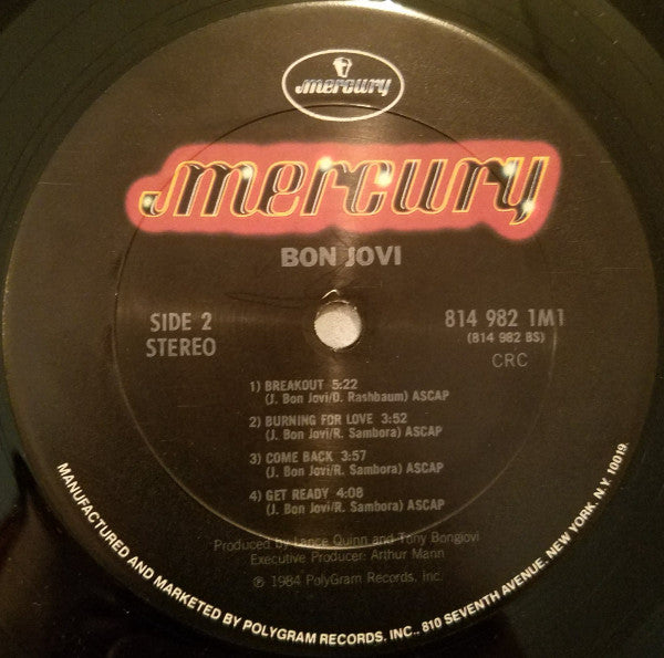 Bon Jovi : Bon Jovi (LP, Album, Club, CRC)