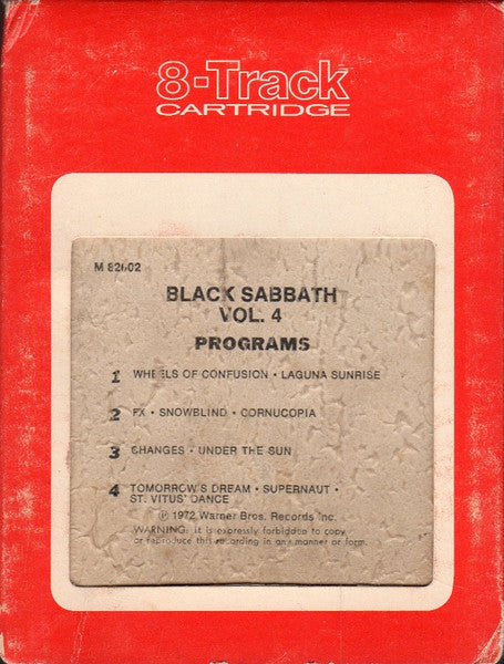 Black Sabbath : Black Sabbath Vol. 4 (8-Trk, Album, Club)