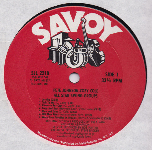 Pete Johnson, Cozy Cole : All Star Swing Groups (2xLP, Comp)