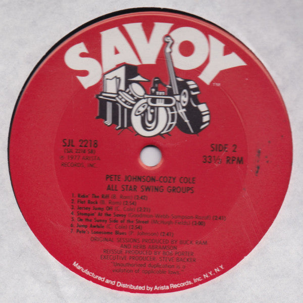 Pete Johnson, Cozy Cole : All Star Swing Groups (2xLP, Comp)
