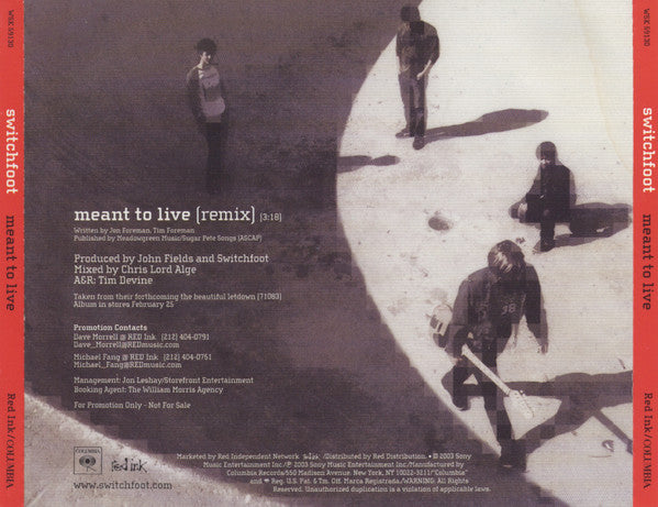 Switchfoot : Meant To Live (CD, Single)
