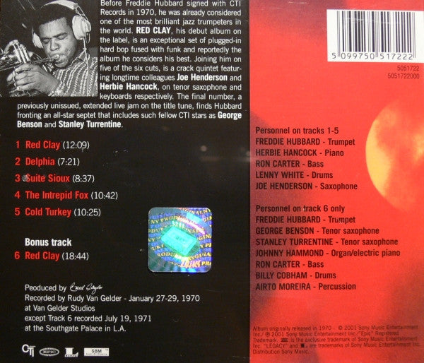 Freddie Hubbard : Red Clay (CD, Album, RE, RM)
