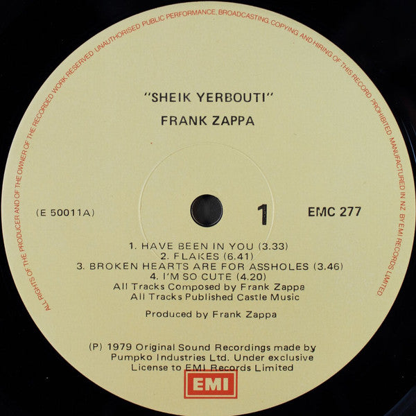 Frank Zappa : Sheik Yerbouti (2xLP, Album, RE, RM)