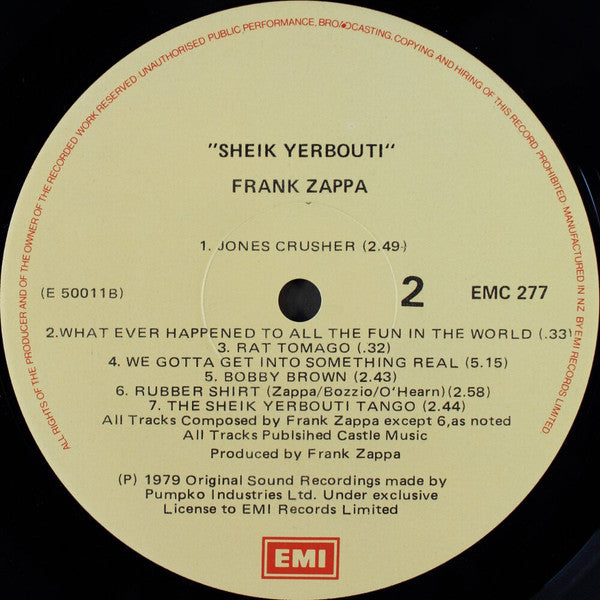Frank Zappa : Sheik Yerbouti (2xLP, Album, RE, RM)