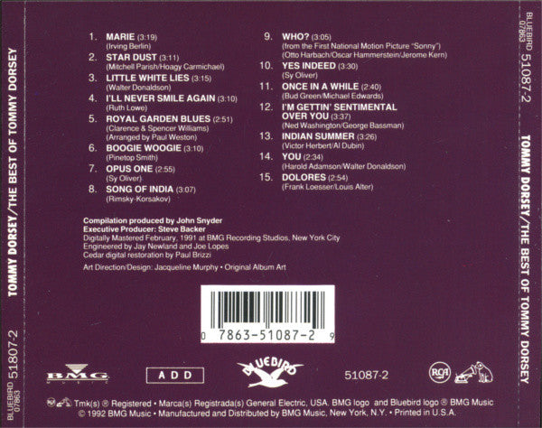 Tommy Dorsey : The Best Of Tommy Dorsey (CD, Comp)