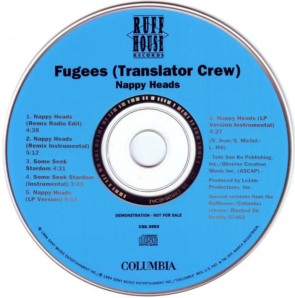 Fugees : Nappy Heads (CD, Maxi, Promo)