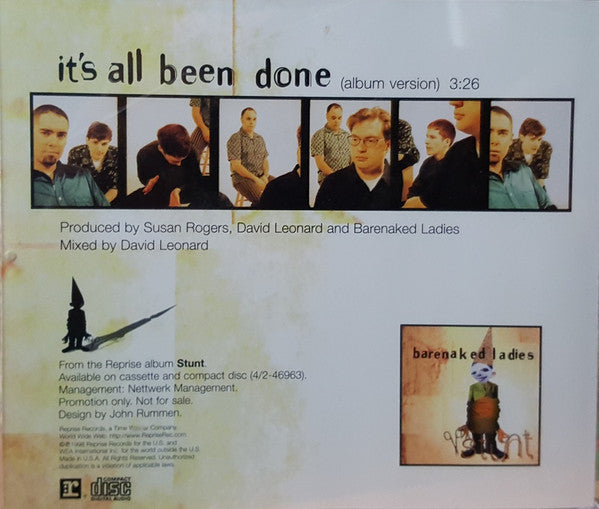 Barenaked Ladies : It's All Been Done (CD, Single, Promo)