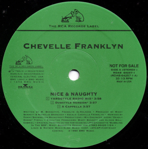 Chevelle Franklyn : Nice & Naughty (The Bubblin' Remixes) (12", Promo)