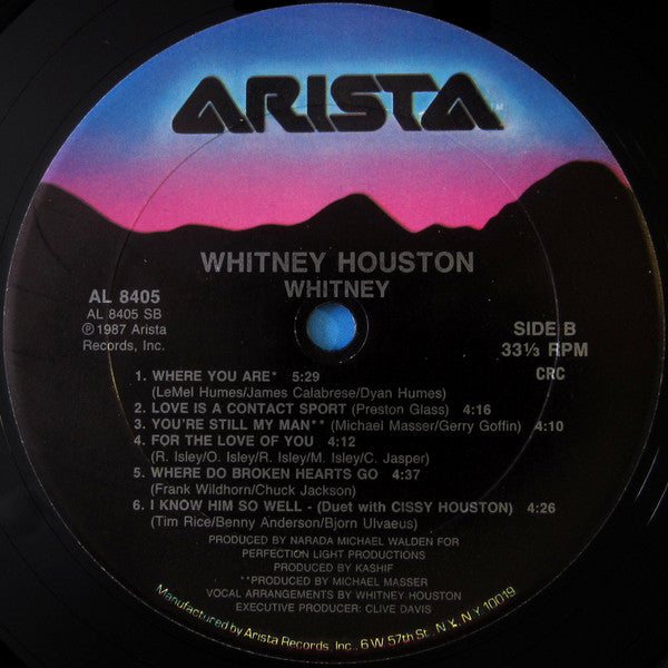 Whitney Houston : Whitney (LP, Album, Club, CRC)